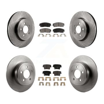 Front Rear Brake Rotors Ceramic Pad Kit For Dodge Charger With 345mm Diameter Rotor K8T-104089