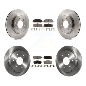 Front Rear Disc Brake Rotors Ceramic Pad Kit For 2017-2019 Nissan Armada With Solid Rotor K8T-104184