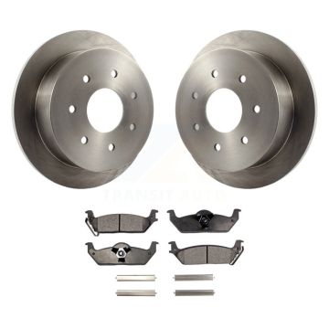 Rear Brake Rotors Ceramic Pad Kit For Ford F-150 With Solid 7 Lug Wheels K8T-104194