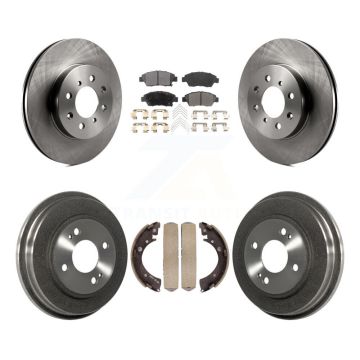 Front Rear Disc Brake Rotors Ceramic Pads And Drum Kit For Honda Civic With 4 Lug Wheels K8T-104205