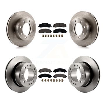 Front Rear Disc Brake Rotors Ceramic Pad Kit For 2020-2021 Ram 3500 With Dual Wheels K8T-104261