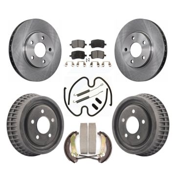Front Rear Brake Rotor Ceramic Pad & Drum Kit (7Pc) For Chevrolet Malibu Disc rear brakes K8T-104281