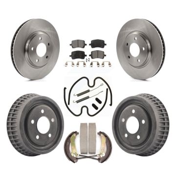 Front Rear Brake Rotor Ceramic Pad & Drum Kit (7Pc) For Chevrolet Malibu Disc rear brakes K8T-104282