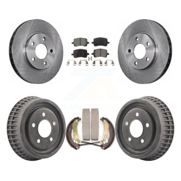 Front Rear Brake Rotors Ceramic Pad & Drum Kit For 2004 Chevrolet Malibu Disc rear brakes K8T-104289