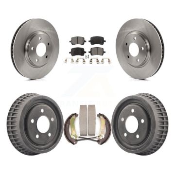 Front Rear Brake Rotors Ceramic Pad & Drum Kit For 2004 Chevrolet Malibu Disc rear brakes K8T-104290