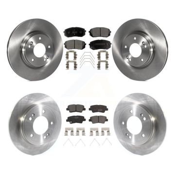 Front Rear Disc Brake Rotors And Ceramic Pads Kit For Kia Forte Hyundai Veloster K8T-104304