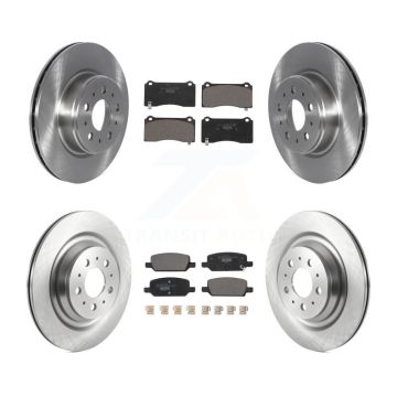 Front Rear Brake Rotor & Ceramic Pad Kit For 2017-2022 Tesla 3 With Gray Painted Calipers K8T-104326