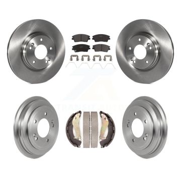 Front Rear Disc Brake Rotors Ceramic Pads And Drum Kit For 2017-2020 Hyundai Elantra 1.6L K8T-104354