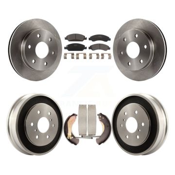 Front Rear Brake Rotor Ceramic Pad And Drum Kit For 2007 GMC Sierra 1500 Disc rear brakes K8T-104355
