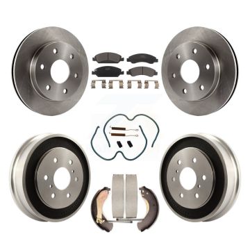 Front Rear Brake Rotor Ceramic Pad Drum Kit (7Pc) For 07 GMC Sierra 1500 Disc rear brakes K8T-104357