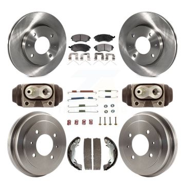 Front Rear Brake Rotors Ceramic Pad & Drum Kit (9Pc) For Hyundai Elantra rear brakes K8T-104362