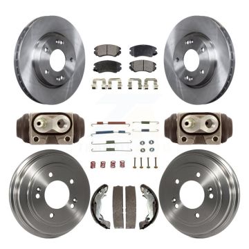 Front Rear Disc Brake Rotors Ceramic Pads And Drum Kit (9Pc) For Hyundai Elantra K8T-104363