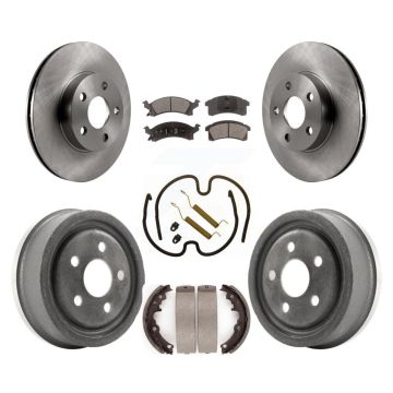 Front Rear Disc Brake Rotors Ceramic Pads And Drum Kit (7Pc) For Pontiac Sunfire K8T-104396