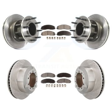 Front Rear Brake Rotor & Ceramic Pad Kit For Ford F-350 Super Duty Cab Chassis with RWD K8T-104397