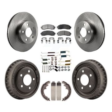 Front Rear Brake Rotor Ceramic Pad & Drum Kit (7Pc) For Mazda B4000 With 9" Diameter K8T-104443