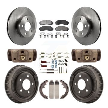 Front Rear Brake Rotor Ceramic Pad & Drum Kit (9Pc) For Mazda B4000 With 9" Diameter K8T-104448