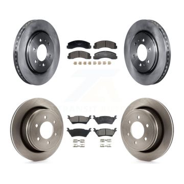 Front Rear Brake Rotor Ceramic Pad Kit For 2018-2020 Ford F-150 With Manual Parking K8T-104473