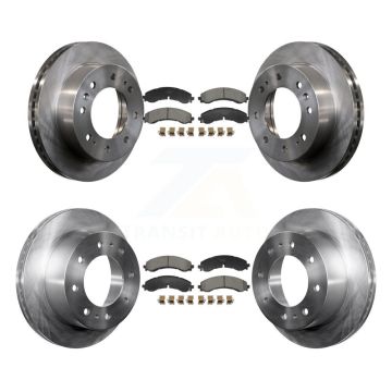 Front Rear Brake Rotors & Ceramic Pad Kit For GMC Chevrolet Sierra 2500 HD Silverado 3500 K8T-104481