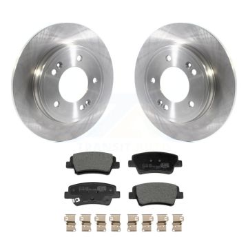 Rear Brake Rotors Ceramic Pad Kit For 2021-2024 Hyundai Elantra With Manual Parking K8T-104526