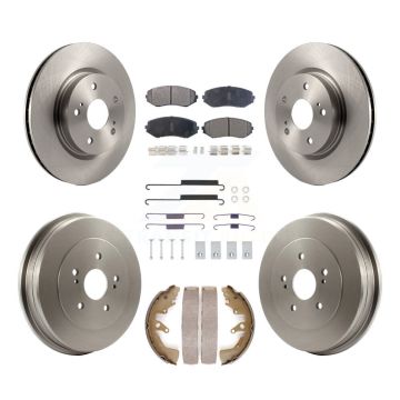 Front Rear Disc Brake Rotors Ceramic Pad Drum Kit (7Pc) For 2006-2008 Suzuki Grand Vitara K8T-104535