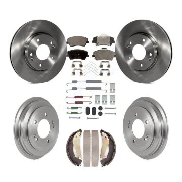 Front Rear Disc Brake Rotors Ceramic Pads And Drum Kit (7Pc) For Hyundai Elantra K8T-104537