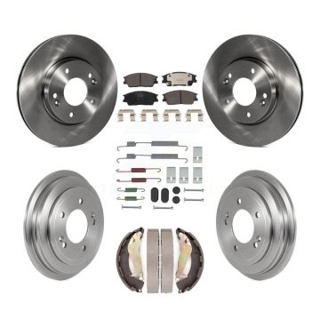 Front Rear Disc Brake Rotors Ceramic Pads And Drum Kit (7Pc) For 2020-2023 Hyundai Venue K8T-104539
