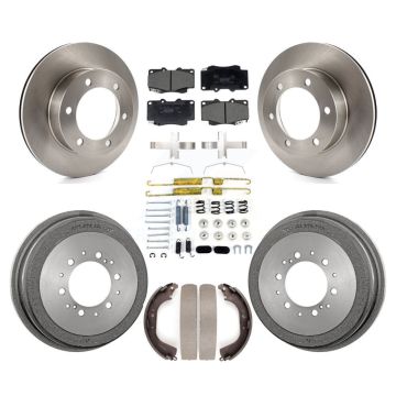 Front Rear Brake Rotor Ceramic Pad And Drum Kit (7Pc) For Toyota Tacoma With 6 Lug Wheels K8T-104546