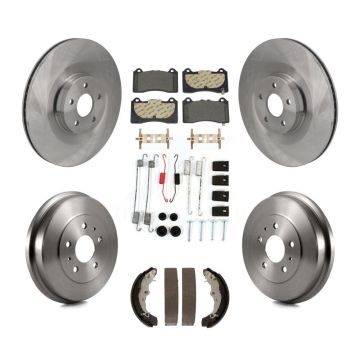 Front Rear Disc Brake Rotor Ceramic Pad & Drum Kit (7Pc) For 2016 Ford Focus RS FMSI=1004 K8T-104549