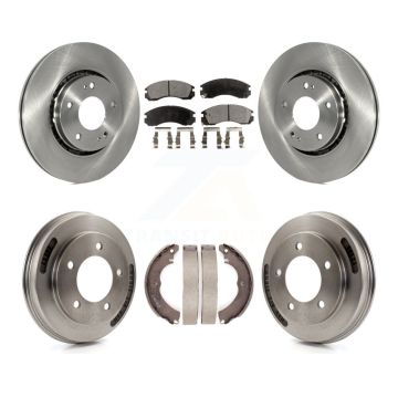 Front Rear Brake Rotors Ceramic Pad Drum Kit For 09 Mitsubishi Lancer Ralliart From 04 K8T-104550