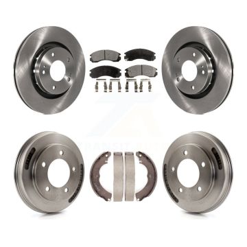 Front Rear Brake Rotors Ceramic Pad Drum Kit For 2009 Mitsubishi Lancer Ralliart To 03 09 K8T-104551