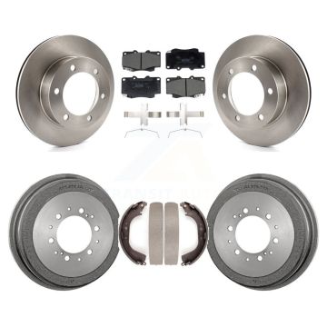 Front Rear Brake Rotor Ceramic Pad Drum Kit For 2000-2002 Toyota Tacoma With 6 Lug Wheels K8T-104558