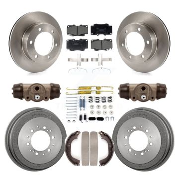 Front Rear Brake Rotor Ceramic Pad And Drum Kit (9Pc) For Toyota Tacoma With 6 Lug Wheels K8T-104568