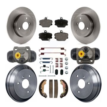 Front Rear Disc Brake Rotors Ceramic Pads And Drum Kit (9Pc) For Smart Fortwo K8T-104571