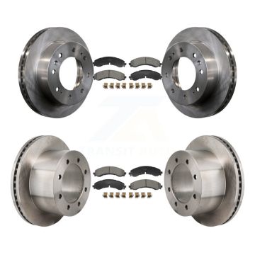 Front Rear Disc Brake Rotors & Ceramic Pad Kit For GMC Sierra 3500 HD Chevrolet Silverado K8T-104622