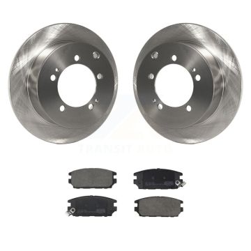 Rear Disc Brake Rotors And Ceramic Pads Kit For 1995 Mitsubishi Eclipse AWD K8T-104756