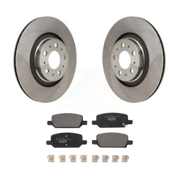 Rear Disc Brake Rotors & Ceramic Pad Kit For 2020-2022 Tesla Y With Gray Painted Calipers K8T-104767