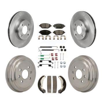 Front Rear Disc Brake Rotors Ceramic Pad And Drum Kit (7Pc) For 2016-2021 Chevrolet Spark K8T-104810