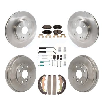 Front Rear Disc Brake Rotors Ceramic Pads And Drum Kit (7Pc) For Toyota Yaris iA Scion K8T-104811