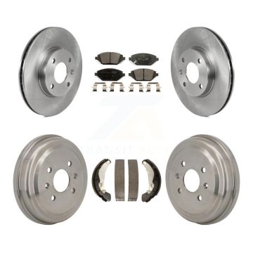 Front Rear Disc Brake Rotors Ceramic Pads And Drum Kit For 2016-2021 Chevrolet Spark K8T-104814