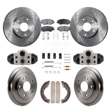 Front Rear Disc Brake Rotors Ceramic Pads And Drum Kit (9Pc) For Honda Civic K8T-104820