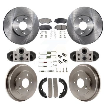 Front Rear Disc Brake Rotors Ceramic Pads And Drum Kit (9Pc) For Honda Fit K8T-104823