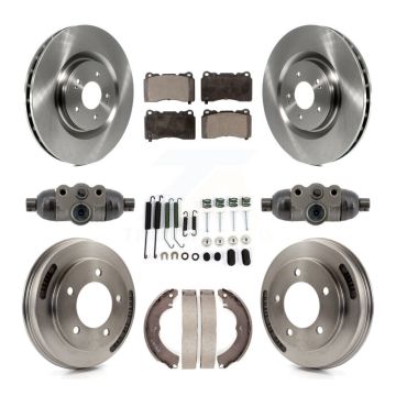 Front Rear Disc Brake Rotors Ceramic Pads And Drum Kit (9Pc) For Mitsubishi Lancer K8T-104827
