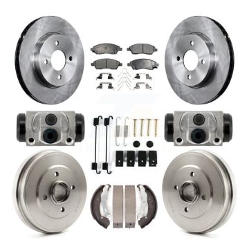 Front Rear Disc Brake Rotors Ceramic Pads And Drum Kit (9Pc) For Nissan Versa Note Micra K8T-104829