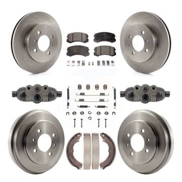 Front Rear Disc Brake Rotors Ceramic Pads And Drum Kit (9Pc) For Mitsubishi Lancer K8T-104838