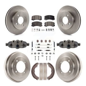 Front Rear Disc Brake Rotors Ceramic Pads And Drum Kit (9Pc) For Mitsubishi Lancer ES K8T-104839