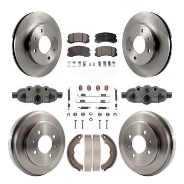 Front Rear Disc Brake Rotors Ceramic Pads And Drum Kit (9Pc) For Mitsubishi Lancer K8T-104840