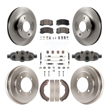Front Rear Disc Brake Rotors Ceramic Pads And Drum Kit (9Pc) For Mitsubishi Lancer K8T-104841