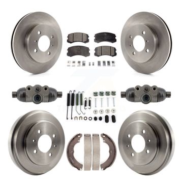 Front Rear Brake Rotor Ceramic Pad & Drum Kit (9Pc) For 2007 Mitsubishi Lancer LS Diamond K8T-104843