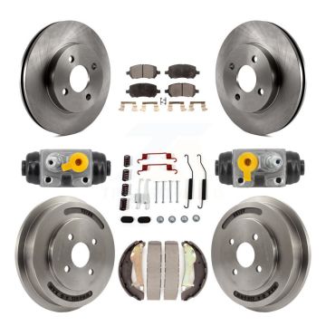 Front Rear Disc Brake Rotors Ceramic Pad & Drum Kit (9Pc) For Chevrolet Cobalt Pontiac G5 K8T-104847