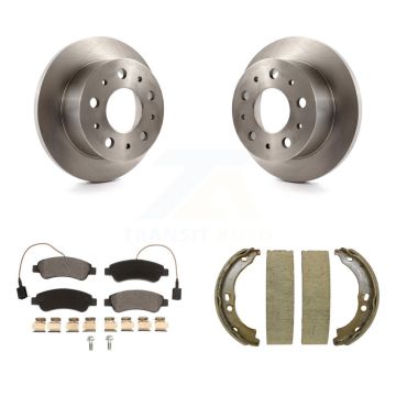 Rear Disc Rotors Ceramic Pads & Parking Brake Shoes Kit For Ram ProMaster 2500 3500 1500 K8T-105373
